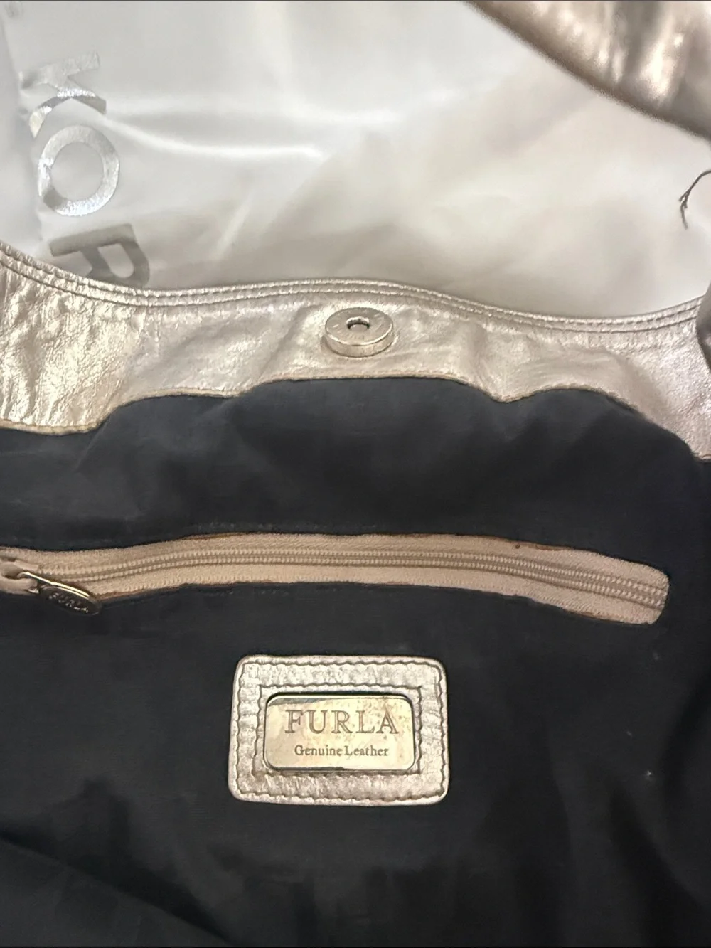Furla Metallic Silver-Leather Hobo Bag